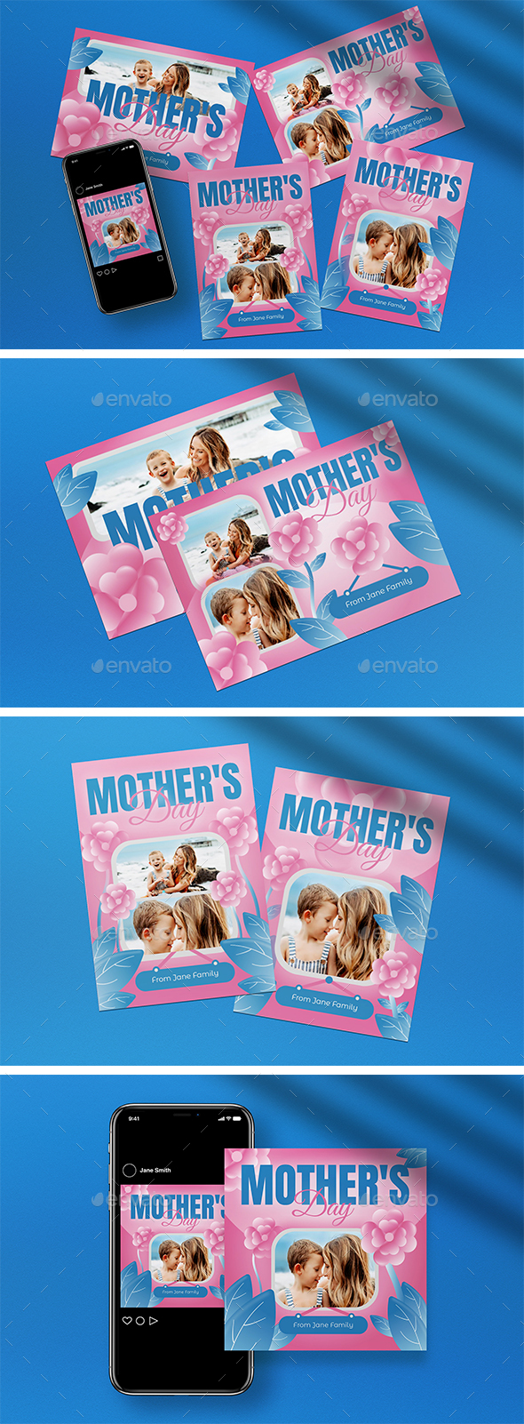 Pink Gradient Mother's Day Greeting Card