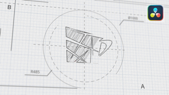 Technical Sketch Logo for DaVinci Resolve