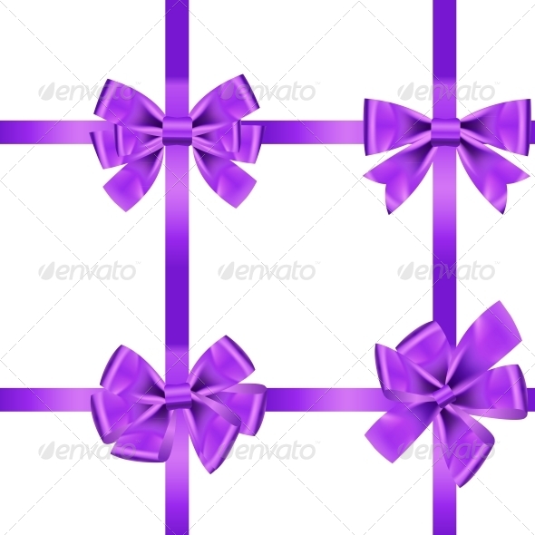 Ribbon with Bow on White - Miscellaneous Vectors