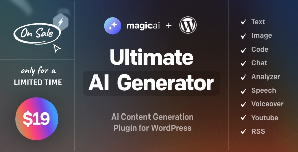 MagicAI for WordPress  AI Text, Image, Chat, Code, and Voice Generator