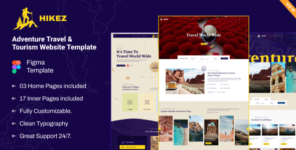 Hikez | Adventure Tours & Travels Figma Template