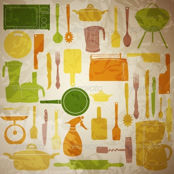 Vector Illustration of Kitchen Tools for Cooking - Miscellaneous Vectors