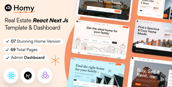 Homy - Real Estate React Next js Template & Dashboard