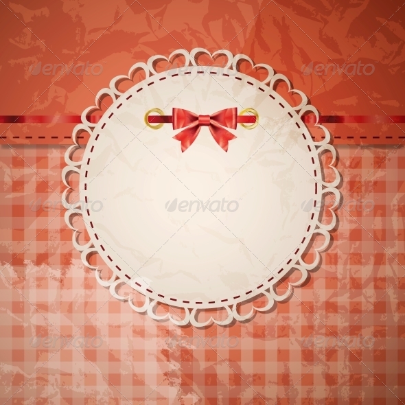 Vintage Frame with Bow Vector Illustration - Miscellaneous Vectors