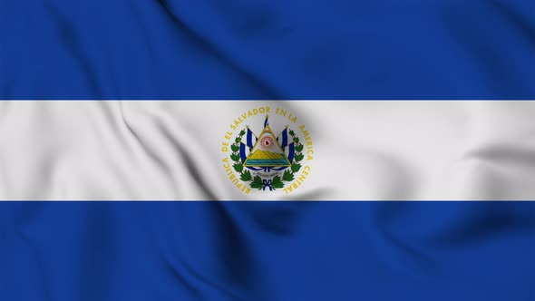 El Salvador flag seamless closeup waving animation