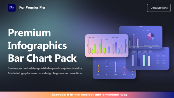 Premium bar chart pack | Infographics Premiere Pro template preview
