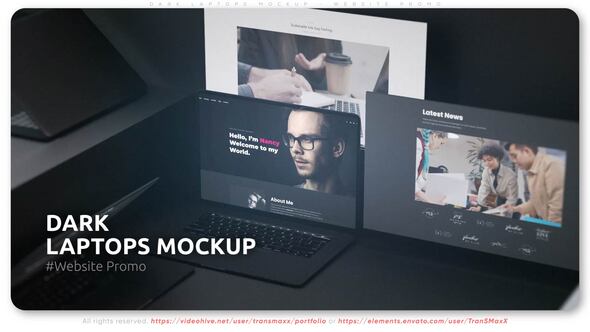 Dark Laptops Mockup - Website Promo