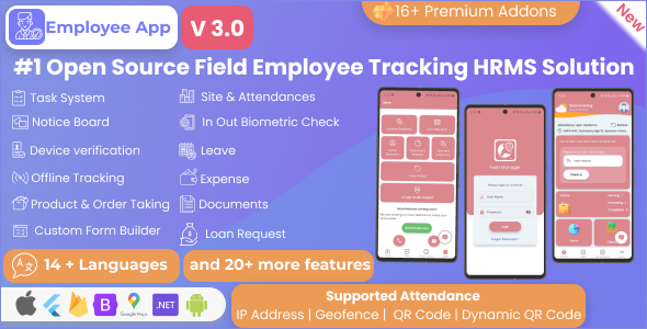 Employee App for Field Manager SaaS & non SaaS | Employee GPS tracking application | Flutter