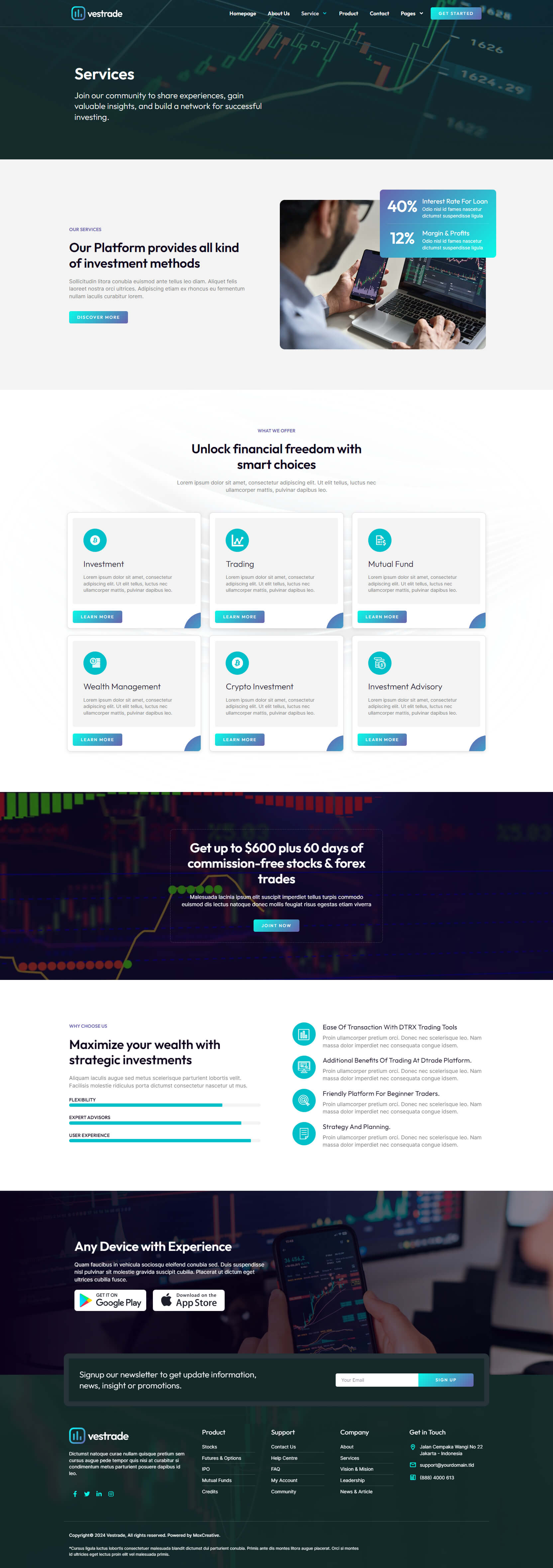 Vestrade - Trading & Investment Elementor Template Kit by moxcreative