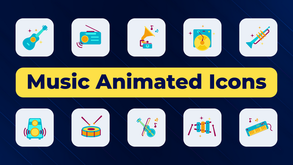 Music Animated Icons Elements template preview