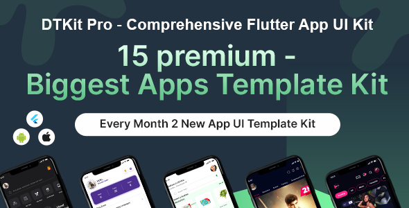 DTKit Pro - Comprehensive Flutter App UI Kit Template | Premium Apps Bundle