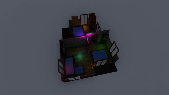 Isometric bedroom interior alt