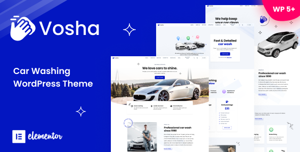 Vosha - Car Wash & Cleaning Service WordPress Theme