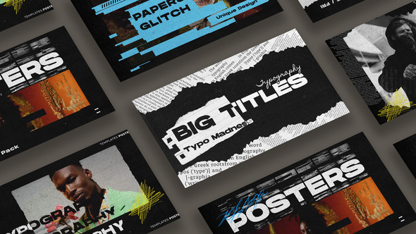Paper Typography Posters Titles template preview