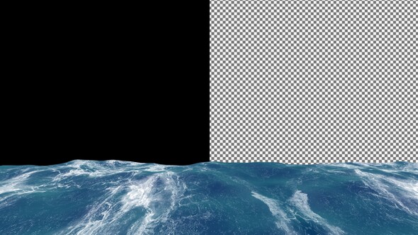 Average Sea Waves with Transparent Background, Exclusive, Unique Design, 3D Render
