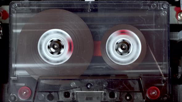 Audio Cassette Fast Forwarding From Start To Finish alt