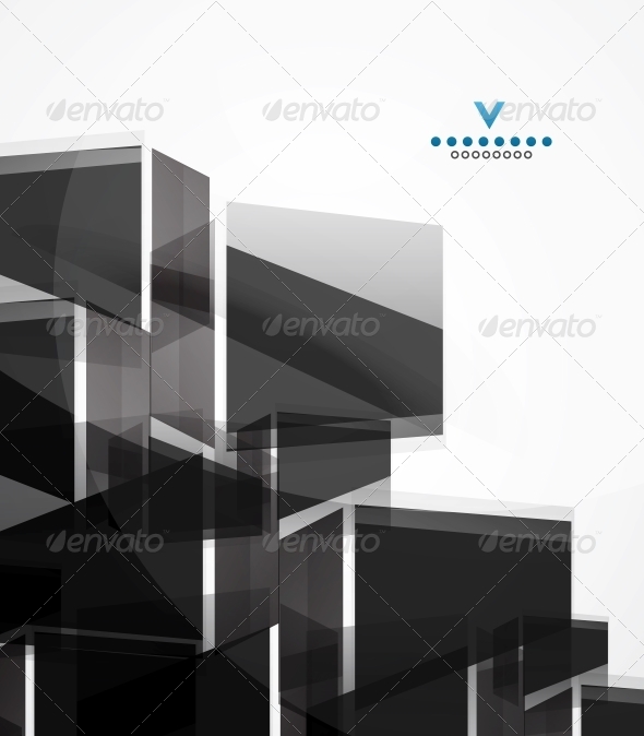 Black Glass Squares Geometric Background - Backgrounds Business