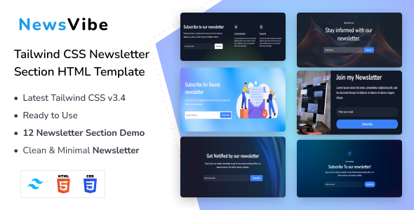 [DOWNLOAD]NewsVibe - Newsletter Section Tailwind CSS 3 HTML Template
