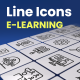 50 Animated E-Learning Line Icons - VideoHive Item for Sale