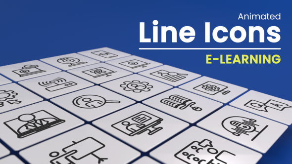 50 Animated E-Learning Line Icons
