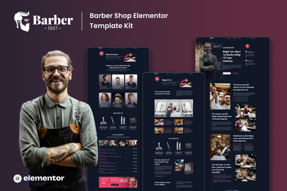 Barber 1997 - Barbershop Elementor Template Kits