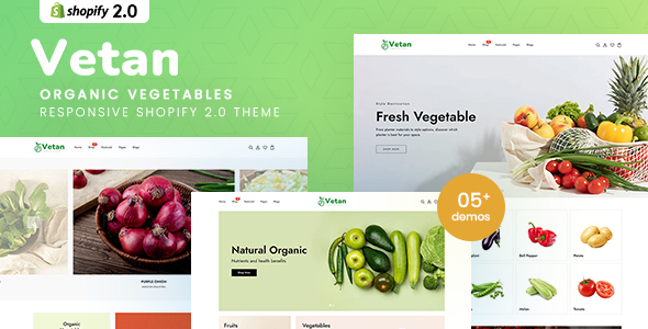 Vetan - Organic Vegetables eCommerce Shopify 2.0 Theme