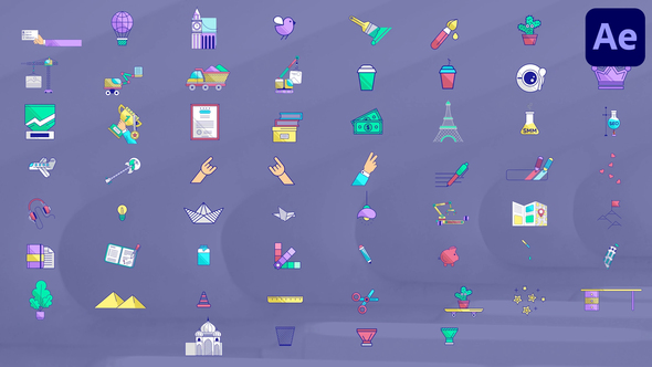 Miscellaneous Icons for After Effects Elements template preview