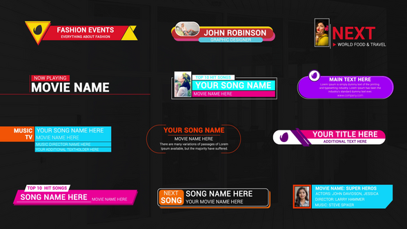 TV Titles Kit Elements template preview