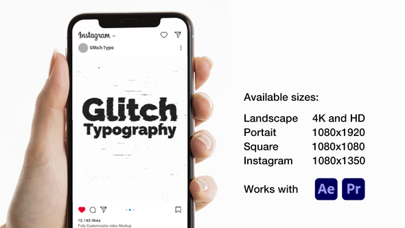 Glitch Typo Titles template preview