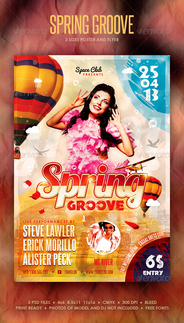 Spring Groove Poster and Flyer - Clubs & Parties Events