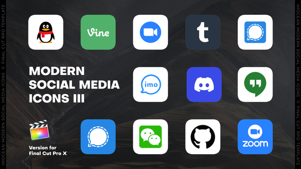 Modern Social Media Icons III | FCPX
