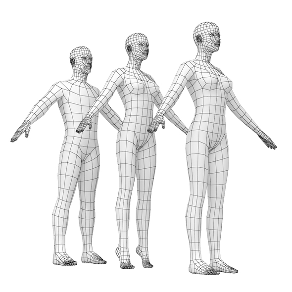 [DOWNLOAD]Natural Male and Female in A-Pose Base Mesh