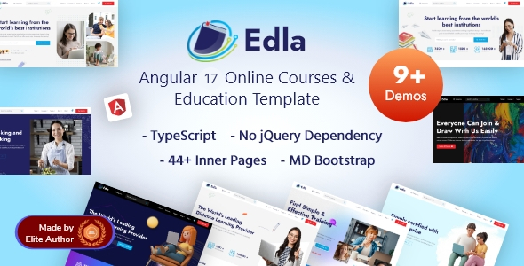Edla - Angular 17+ Online Courses Education Template