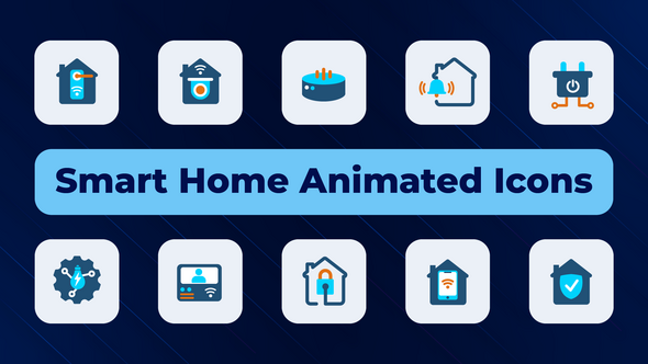 Smart Home Animated Icons Elements template preview