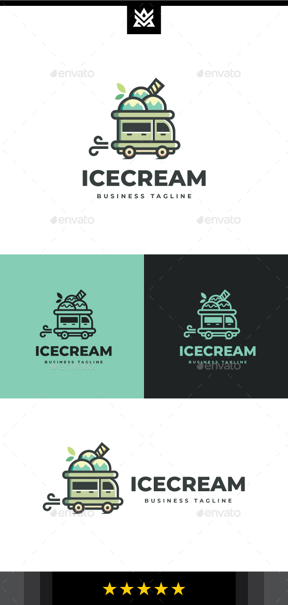 Car Ice Cream Logo Template