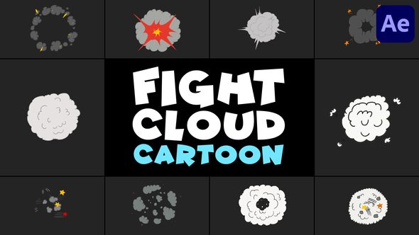 Fight Cloud Cartoon | After Effects Elements template preview