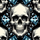 2D Skeletion Skull pattern tile texture