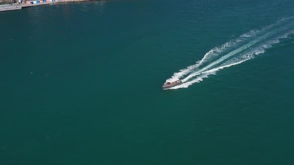 Istanbul Bebek Bosphorus Sea Boat Cargo Ships And Bridge alt