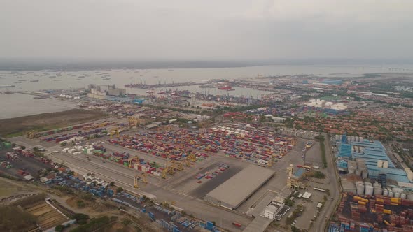 Cargo and Passenger Seaport in Surabaya Java Indonesia alt