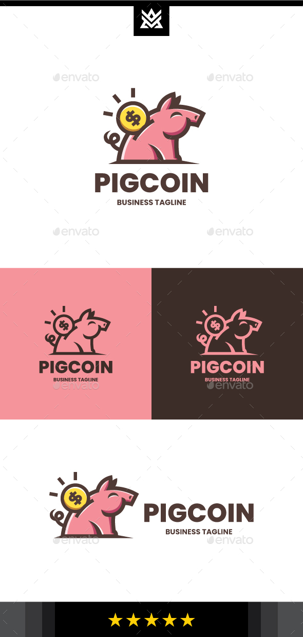 Pig Coin Logo Template
