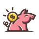 Pig Coin Logo Template