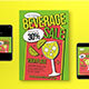 Green Flat Design Beverage Sale Flyer Set