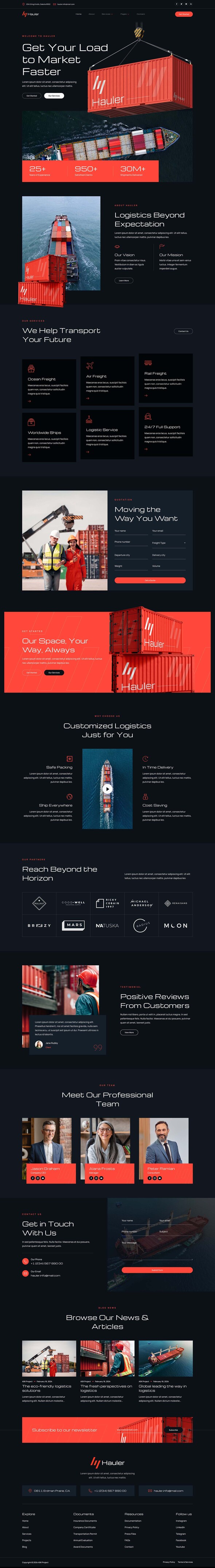 Hauler - Cargo & Logistic Elementor Template Kit