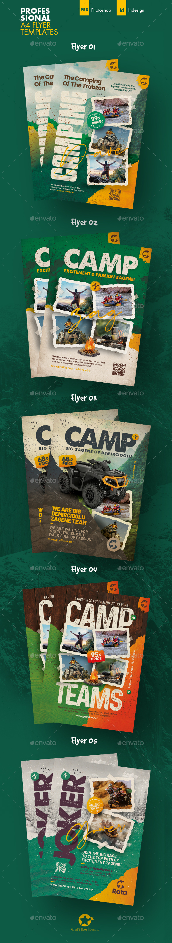 Camping Adventure Flyer Bundle Templates