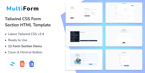 MultiForm - Tailwind CSS Form Section HTML Template
