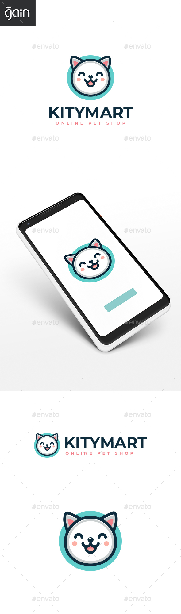 Cute Modern Cat logo