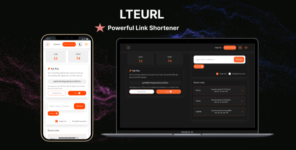 LteUrl - Link shortener | ReactJs, Node.js