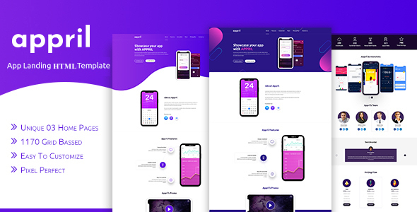 Appril - App Landing HTML Template