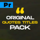 Quotes Titles Pack / MOGRT - VideoHive Item for Sale