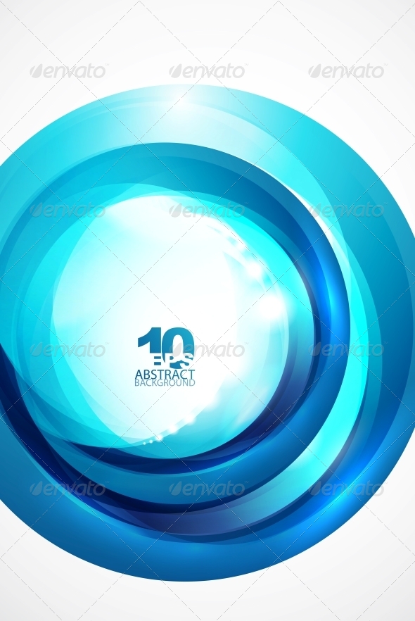 Abstract Blue Wave Circle Background - Backgrounds Decorative